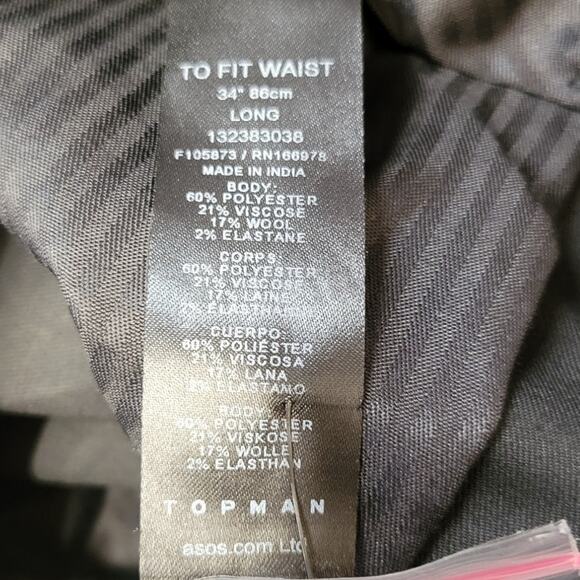 Topman Wide Leg Smart Pants in Black Size 34 L - Picture 4 of 8